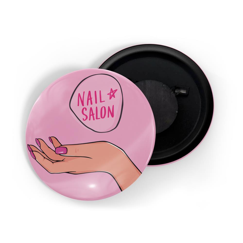 dhcrafts Fridge Magnet Pink Girl Power Nail Salon Glossy Finish Design Pack of 1